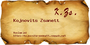 Kojnovits Zsanett névjegykártya